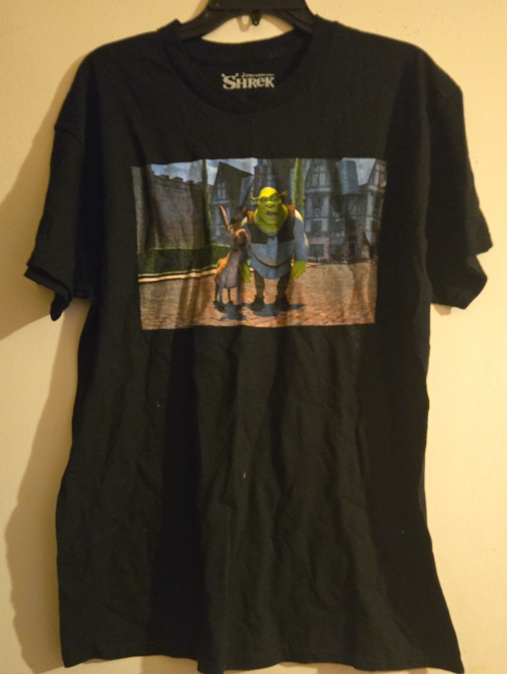 DreamWorks Shrek Black Tee with Green Character Print
